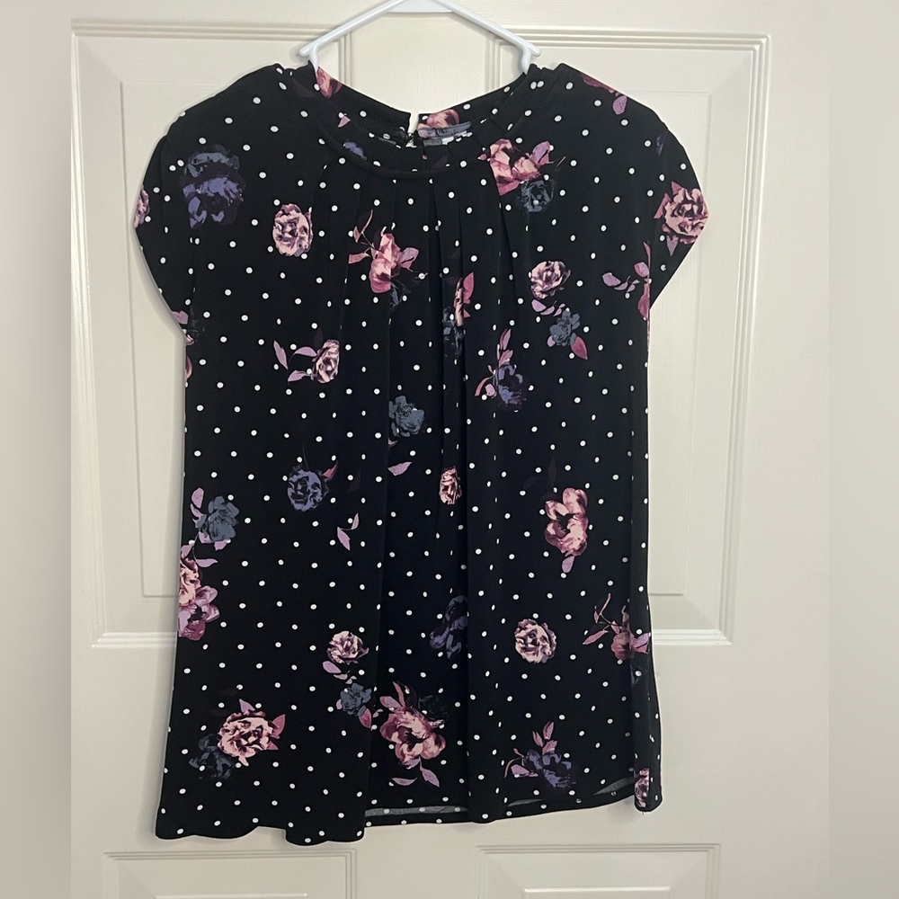 Floral Polka Dot Blouse size L/XL